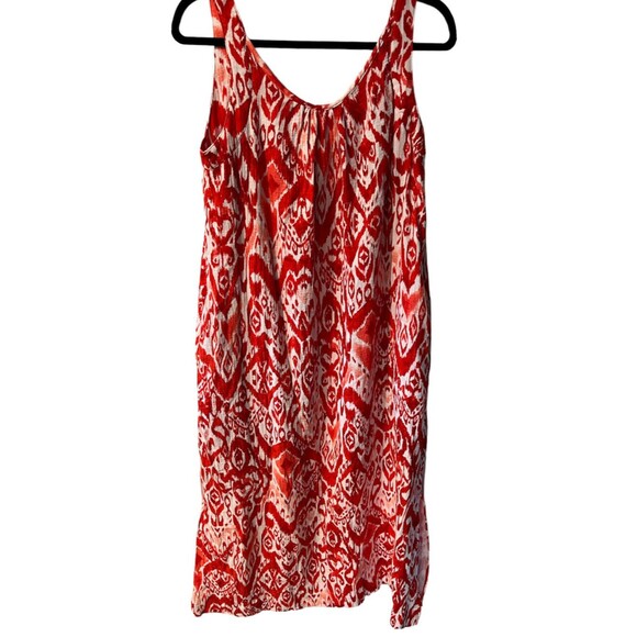 Chicos Dress Womens 0 Sz XS Ikat Maxi Sleeveless Gauze Scarlet Coastal Boho New - Picture 1 of 8